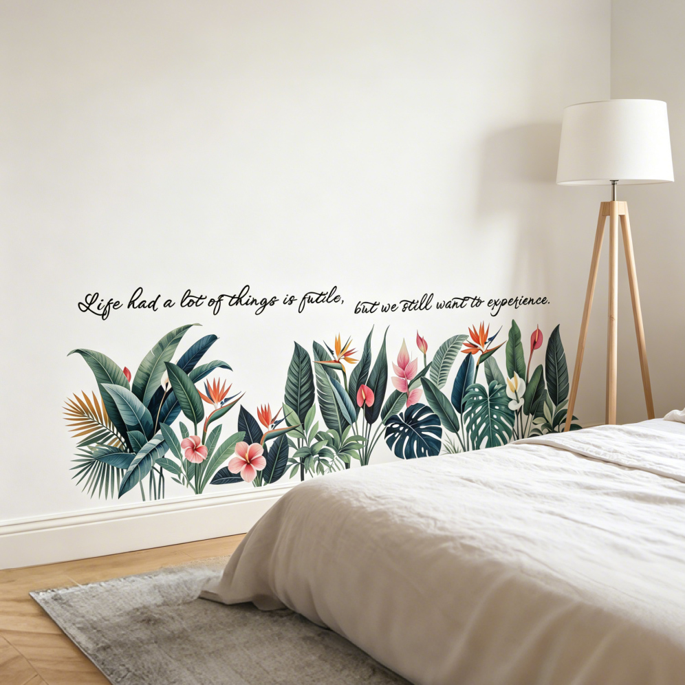 Tropical Leaves Wall Stickers, - Furniture Paradise & Hardware Ghaziabad Reviews ulasan dan harga