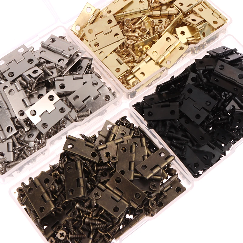 50pcs/box Hinges + 200 Screws  - Furniture Hardware Black ulasan dan harga